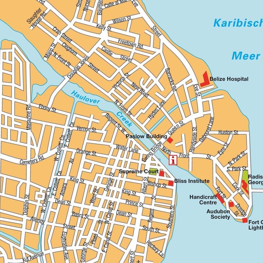 Mappa di Belize city cruise port