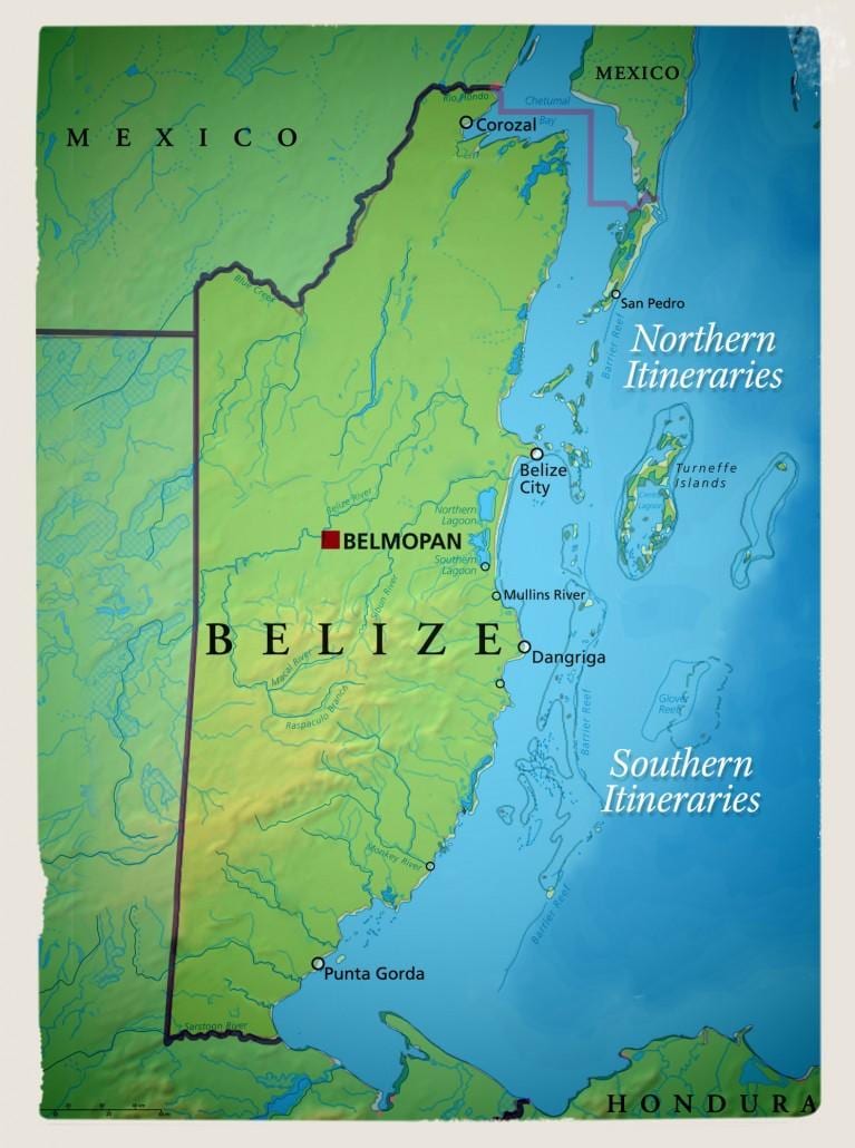 Mappa di Belize vela