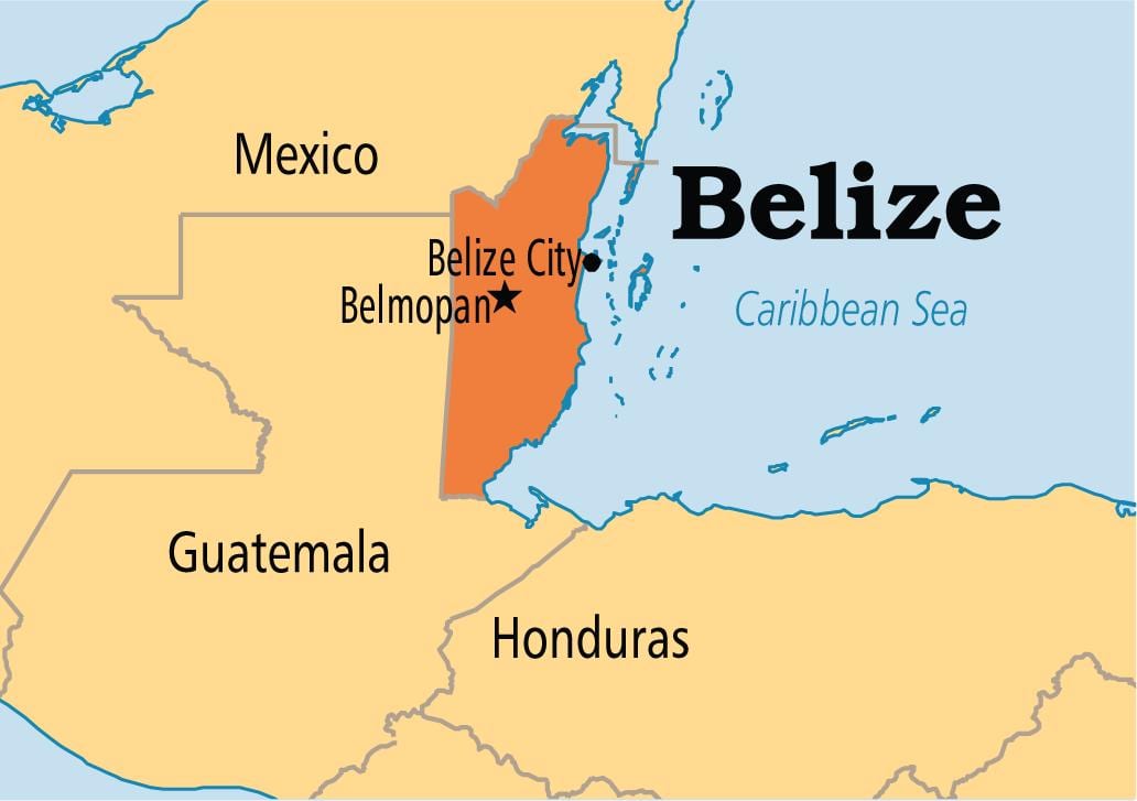 mappa di belmopan Belize