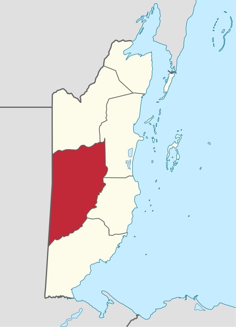 distretto di cayo Belize mappa