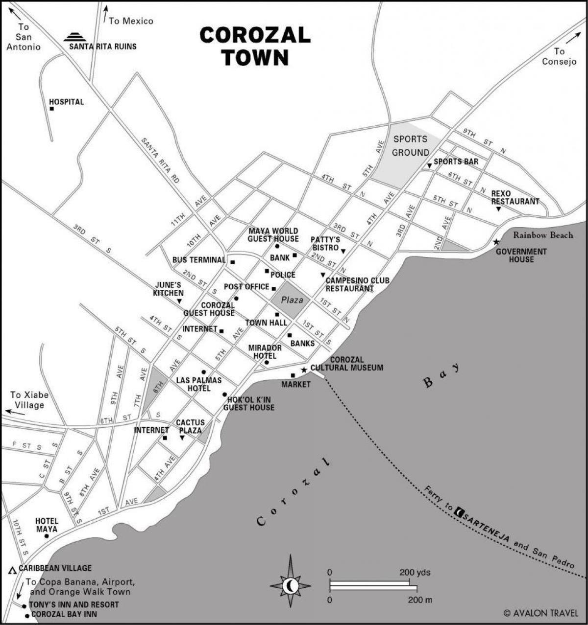 mappa di corozal town Belize