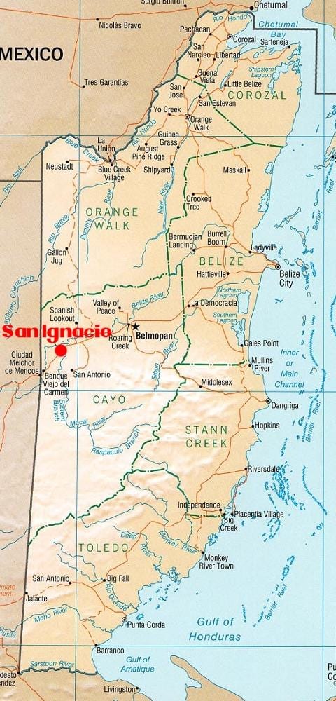 Mappa di san ignacio Belize