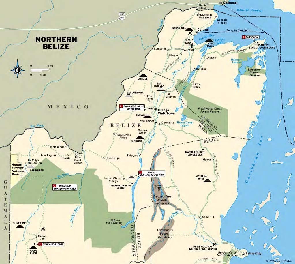 Mappa di sibun fiume Belize