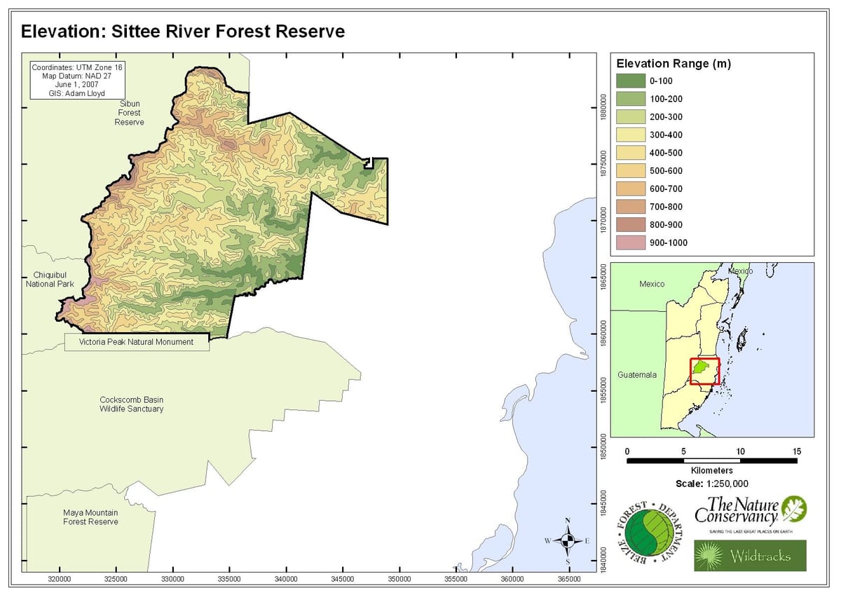 Mappa di sittee rio Belize