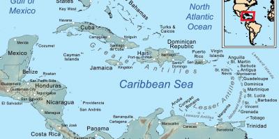 Mappa del Belize e le isole circostanti
