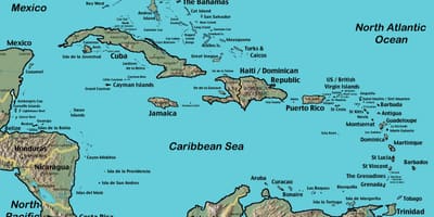Mappa di Belize caraibi