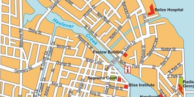 Mappa di Belize city cruise port