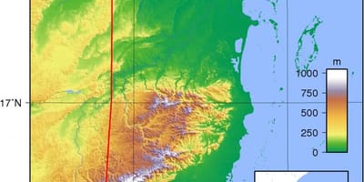 Mappa di Belize elevazione 