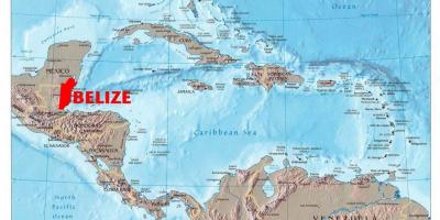 Mappa del Belize, america centrale