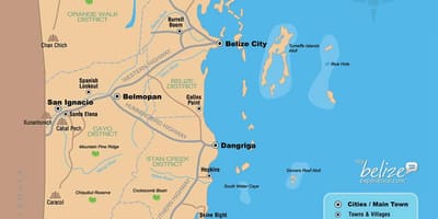 Mappa di Belize resort