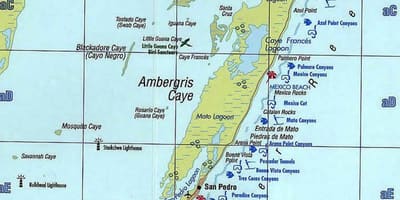 Mappa del Belize, snorkeling