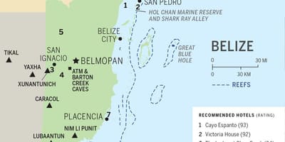 Mappa delle spiagge Belize