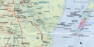 La mappa stradale di Belize