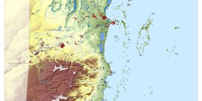 Mappa topografica di Belize