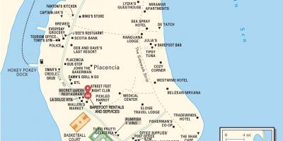 Mappa di placencia village Belize
