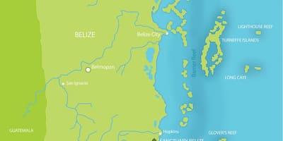 Mappa del santuario di Belize