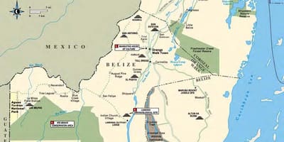 Mappa di sibun fiume Belize